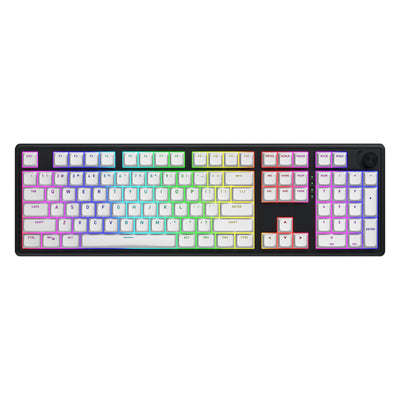 Hator skyfall wireless, tastiera da gioco (nera, layout americano, hator aurum lemon, rgb, double shot abs, hot-swap, bluetooth usb-c da 2,4 ghz)
