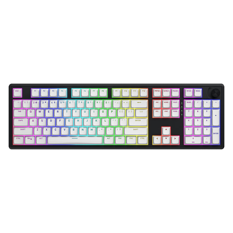 Hator skyfall wireless, gaming toetsenbord (zwart, us lay-out, hator aurum lemon, rgb, double shot abs, hot-swap, 2.4ghz bluetooth usb-c)