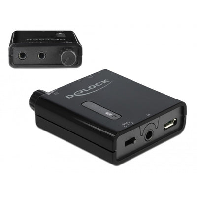 Delock portable stereo hoofdtelefoon versterker (zwart)