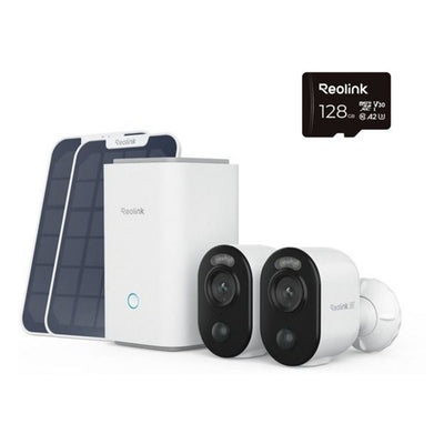 Reolink Home Hub1 con 2x B350 e 1x pannello solare 2 telecamere di sicurezza USB-C (bianco)