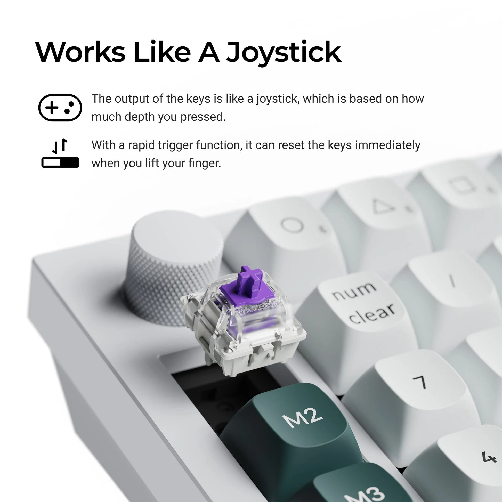 Keychron q0 he qmk teclado numérico inalámbrico personalizado teclado numérico mecánico rgb (negro, diseño estadounidense (qwerty), nebulosa magnética de doble riel gateron, intercambio en caliente, rgb, teclas pbt de doble disparo)