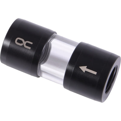 Alphacool eiszapfen filtro in linea acrilico acetale g1 4 filettatura interna (nero trasparente)