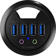 Icy box ib-hub1403a usb-hub (zwart) - afbeelding 2