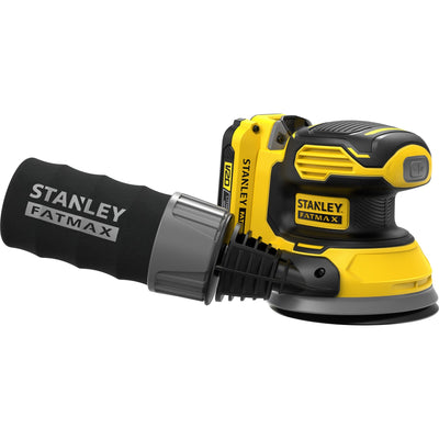 Stanley sfmcw220d1s fatmax® v20 accu excentrische schuurmachine 18v 2.0ah in tas