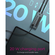 Icy box 7-port usb-c 3.2 gen 2 usb-hub (blauwgrijs) - afbeelding 3