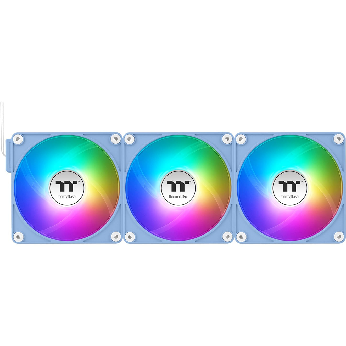 Thermaltake ct120 ex argb sync ventola di raffreddamento per PC hydrangea blue (pacchetto da 3 ventole) ventole per case (azzurro, 3 pezzi, 120 x 120 x 25 mm, pwm)