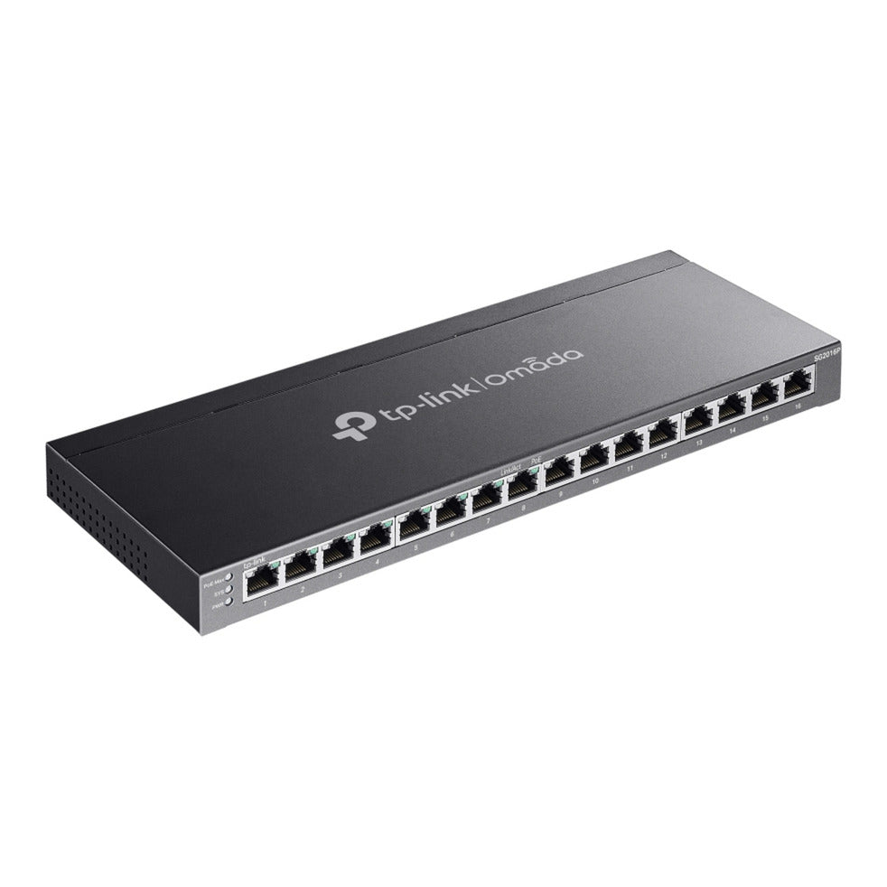 Tp-link omada sg2016p switch gigabit intelligente a 16 porte (nero, 8x poe+)