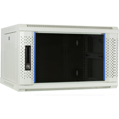 Armario de pared blanco DSI 6U con puerta de vidrio DS6406W