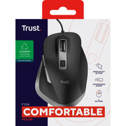 Trust fyda bedrade muis (zwart grijs, 600 - 5000 dpi) - afbeelding 10