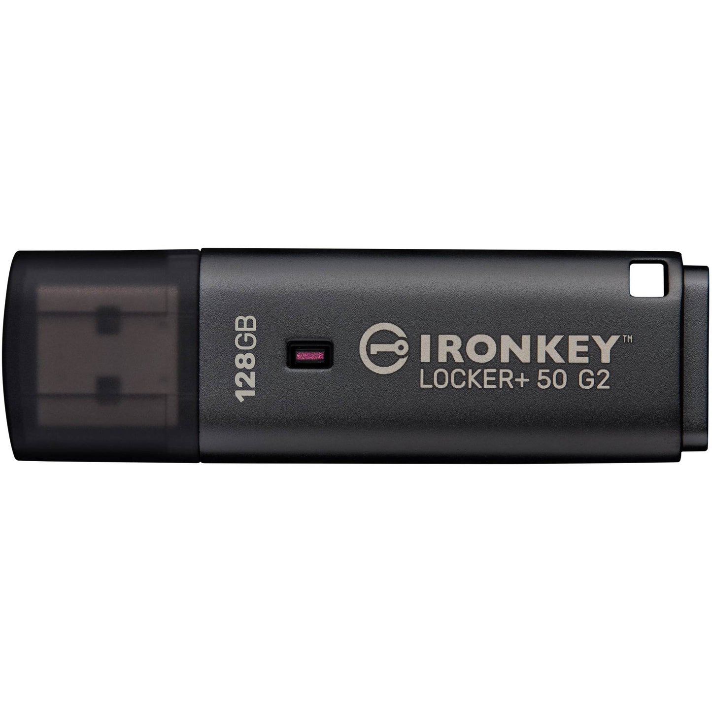Kingston ironkey locker+ 50 g2 usb flash drive 128 gb usb-stick (antraciet, usb-a 3.2 gen 1)