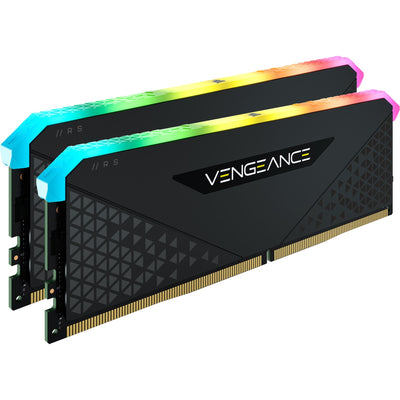 Corsair 32 gb ddr4-3200 kit werkgeheugen (zwart, cmg32gx4m2e3200c16, vengeance rgb rs, xmp 2.0)