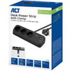 Ciabatta Act Connectivity con 3 prese tipo F (nera, erogazione di potenza 30 W, porte USB tipo C A)