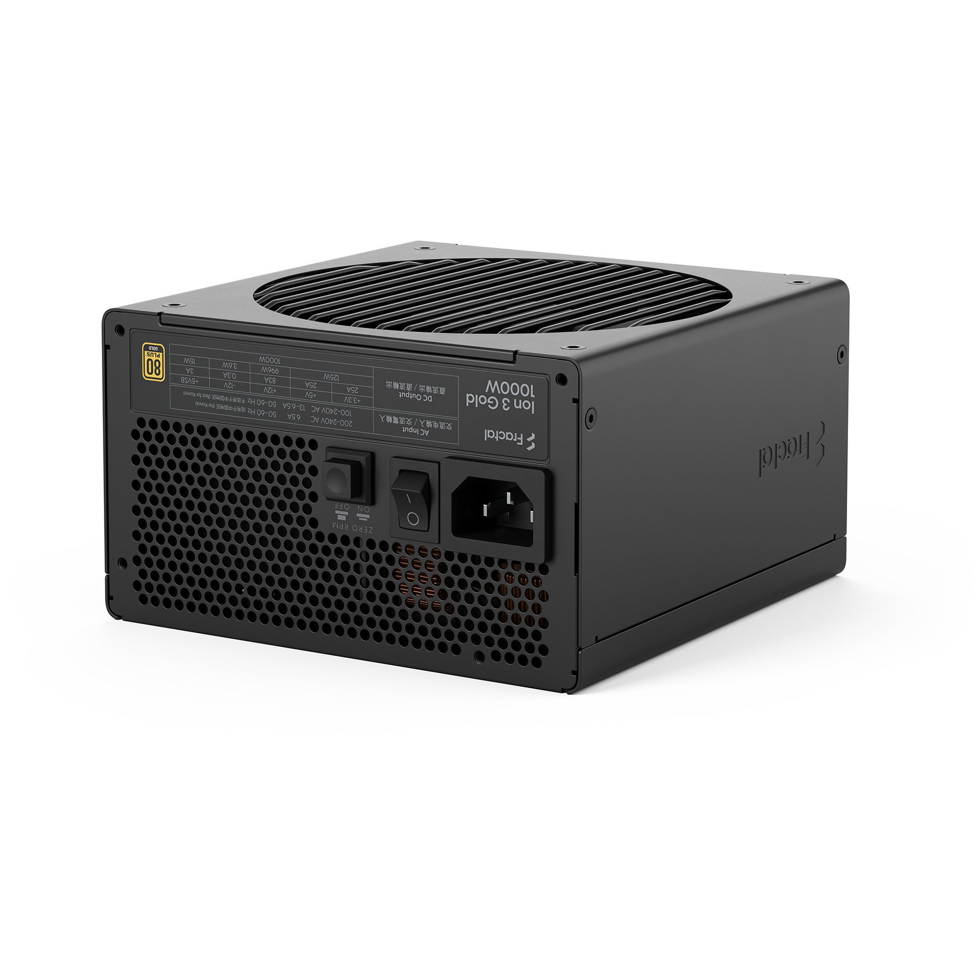 Alimentatore modulare da 1000 watt Fractal design ion gold 3 (nero, 1x 12v-2x6, 3x pcie)
