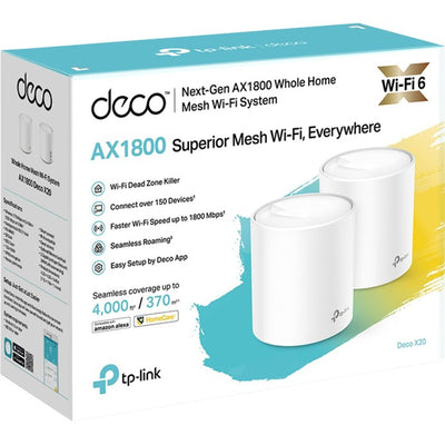 Enrutador de malla tp-link deco x20 (blanco, 2 piezas, doble banda 2,4 GHz 5 GHz)