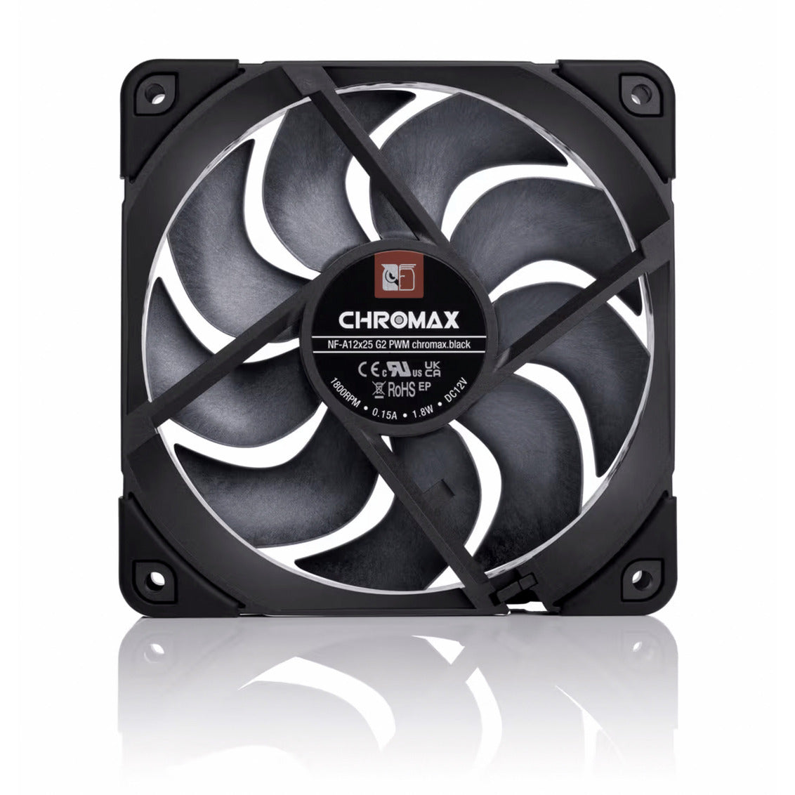 Ventola per case Noctua nf-a12x25 g2 pwm chromax.black (nera, 120 x 120 x 25 mm)