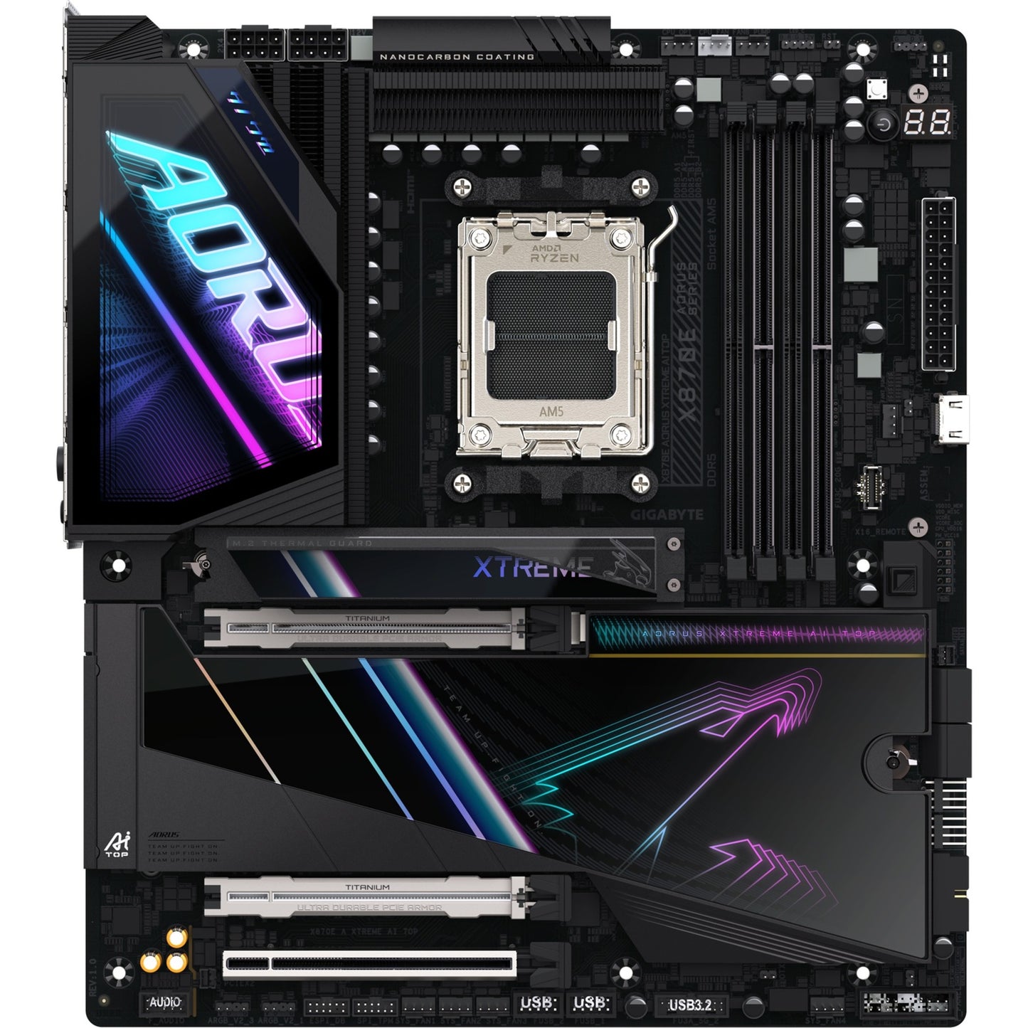 Scheda madre Gigabyte x870e a xtreme AI Top Socket AM5 (nera, RAID, 2x 10 GB-LAN, WLAN, BT, audio, E-ATX)