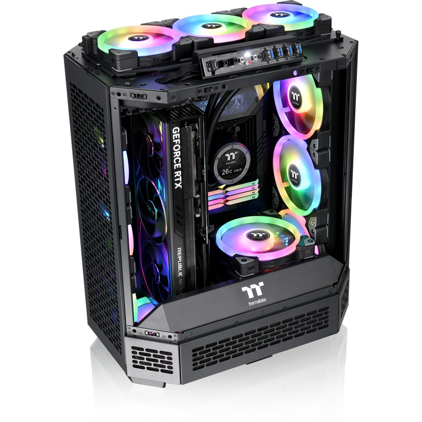 Custodia midi tower Thermaltake the tower 600 (nera | 4x USB-A | 1x USB-C | vetro temperato)