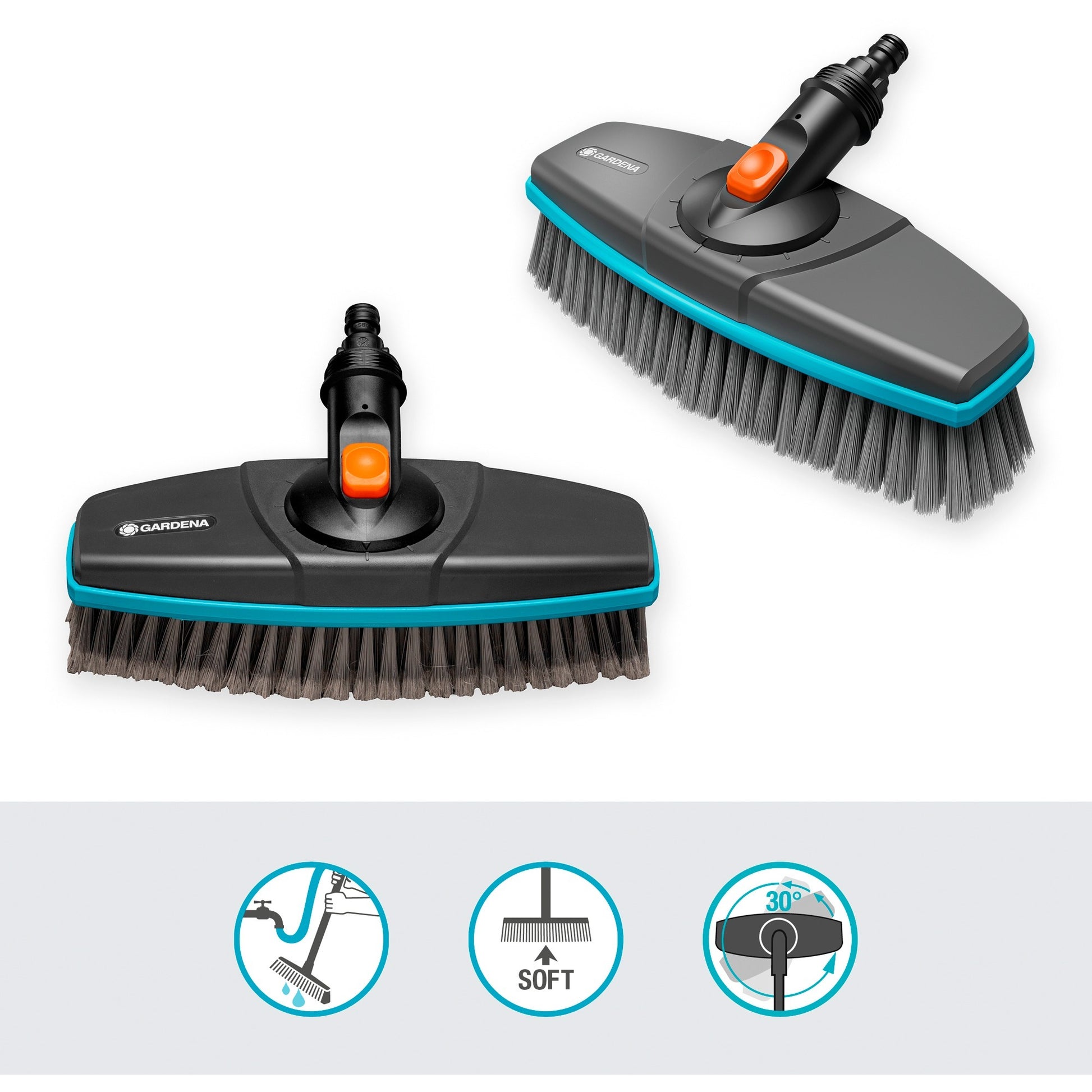 Acero Gardena CleanSystem con cepillo suave para más grande,