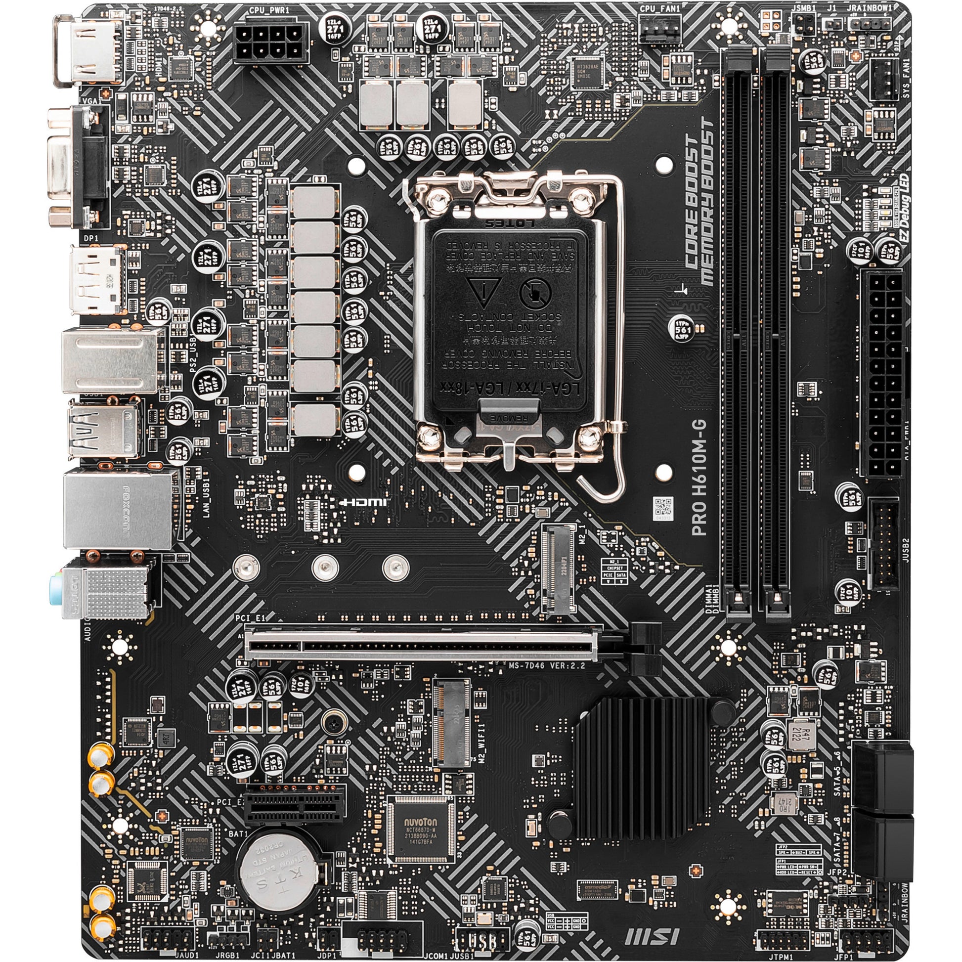 Scheda madre MSI Pro H610M-G Socket 1700 (GB-LAN, audio, µATX)