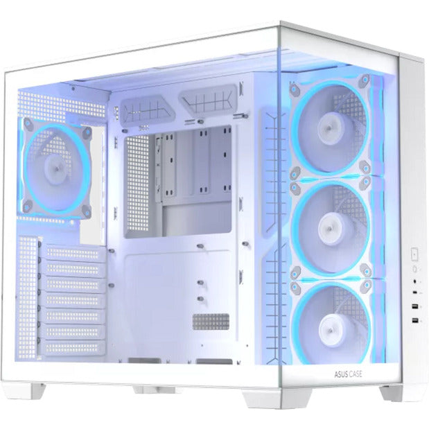 Custodia midi tower Asus a32 plus (bianco | 2x USB-A | 1x USB-C | RGB | vetro temperato)