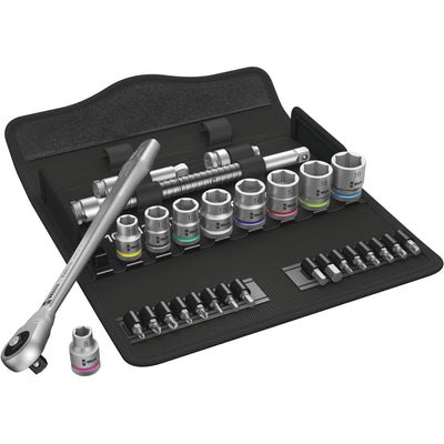 Wera zyklop metal-knarrens.8100 sb7 3 8 gereedschapsset ( 28-delig )
