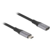 Delock Cavo di prolunga USB-C 40 Gbps, PD 3.1, 240 W, 2 metri (nero grigio)
