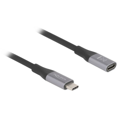 Delock Cavo di prolunga USB-C 40 Gbps, PD 3.1, 240 W, 2 metri (nero grigio)