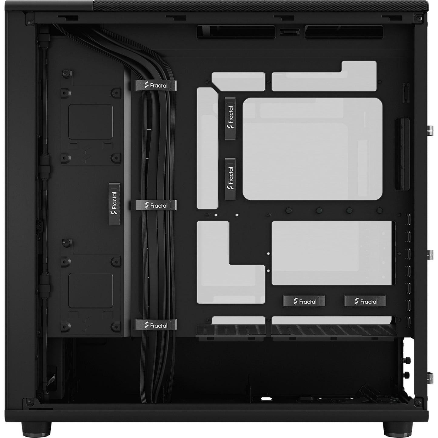 Fractal design north xl momentum edition midi tower behuizing (zwart houtkleur | 2x usb-a | 1x usb-c | tempered glass)