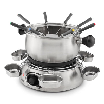 Fonduta Tristar fo-1100 (acciaio inossidabile, 8 persone, 1300 w, adatta per olio, cioccolato e formaggio)