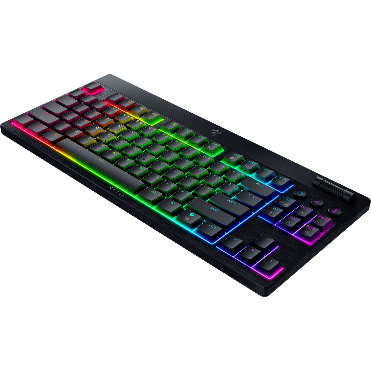 Tastiera da gioco meccanica Razer blackwidow v4 rgb a basso profilo (nera, layout americano (qwerty), arancione a basso profilo, 80% (tkl))
