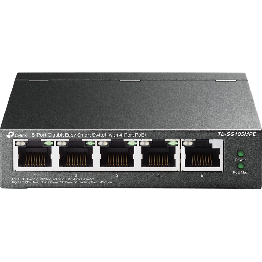 Tp-Link TL-SG105MPE Easy Smart Switch Gigabit a 5 porte con PoE+ a 4 porte (PoE da 120 W con 30 W per porta)