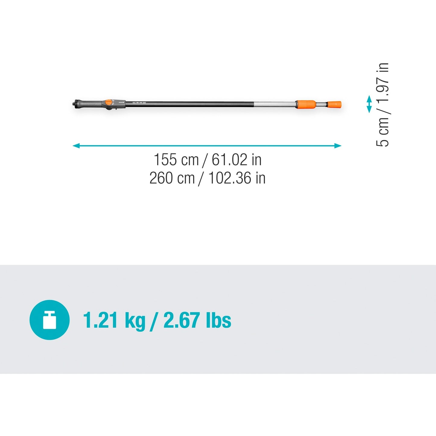 Gardena CleanSystem Telescopic acciaio M XL, per Verde