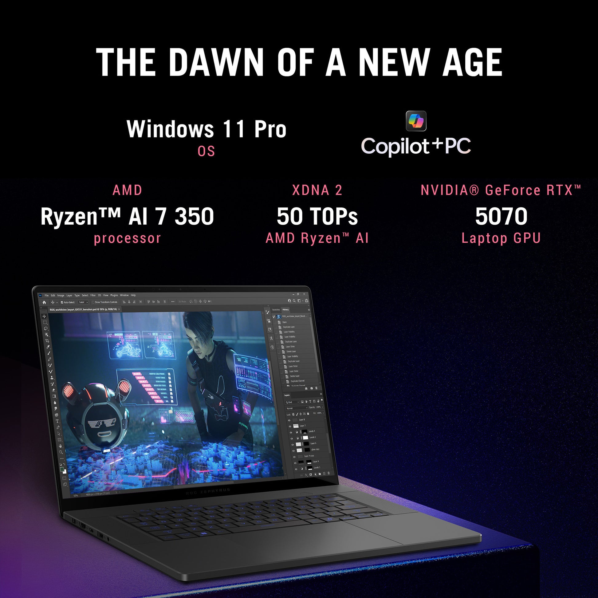Asus rog zephyrus g16 ga605km-qr010w 16 copilot+ gaming laptop (grijs | ryzen ai 7 350 | rtx 5060 | 32 gb | 1 tb ssd | oled)
