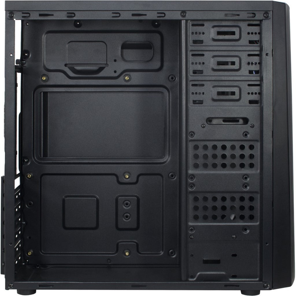 Inter-tech b-42 rgb midi tower behuizing (zwart | 3x usb-a | rgb | window)