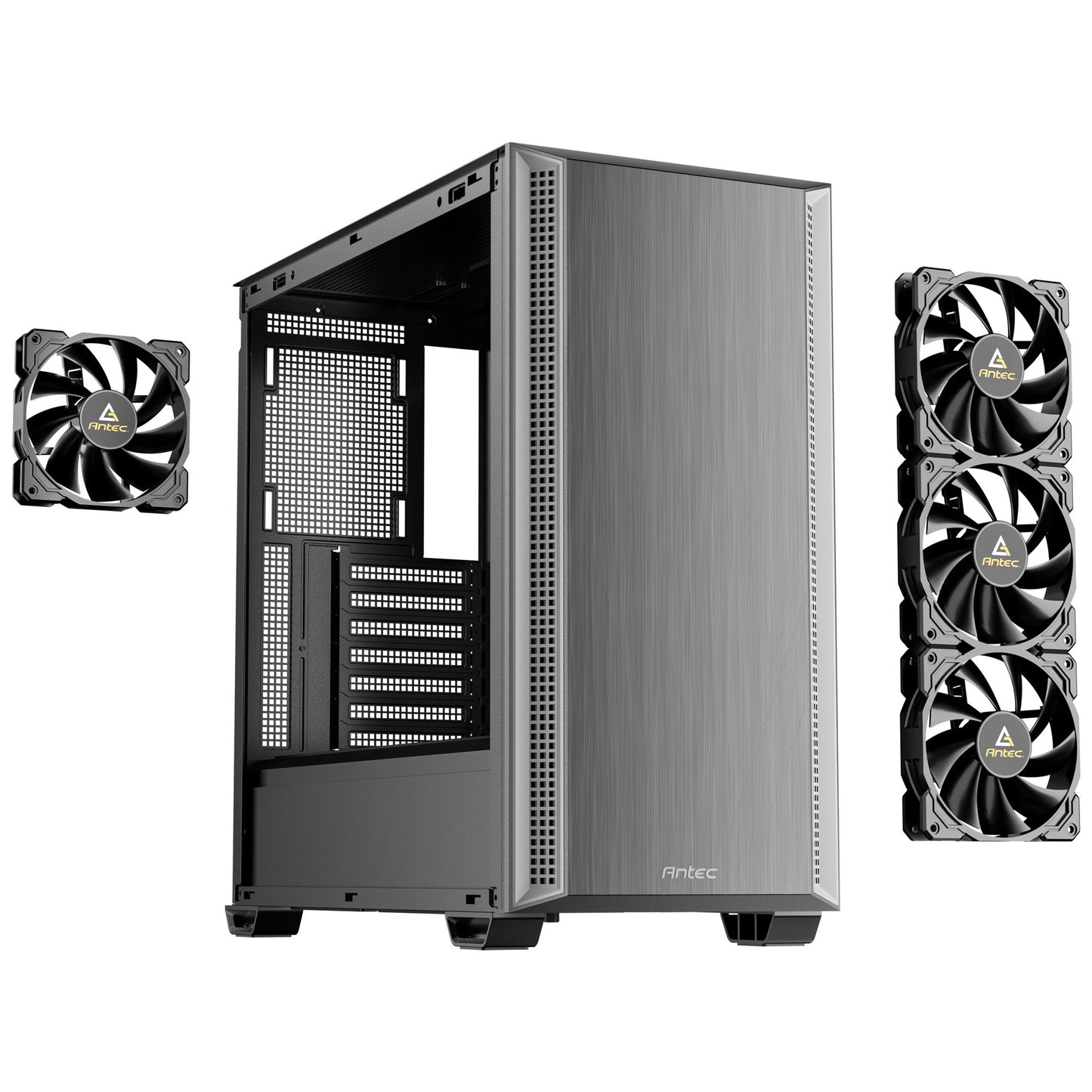 Custodia midi tower Antec p7 s (nero argento | 2x USB-A | 1x USB-C)