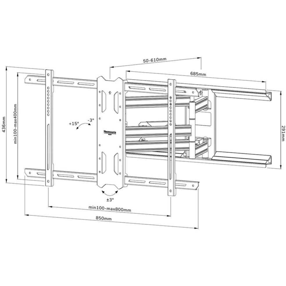 Neomounts di Newstar WL40S-850BL18 Seleziona Ston da parete TV