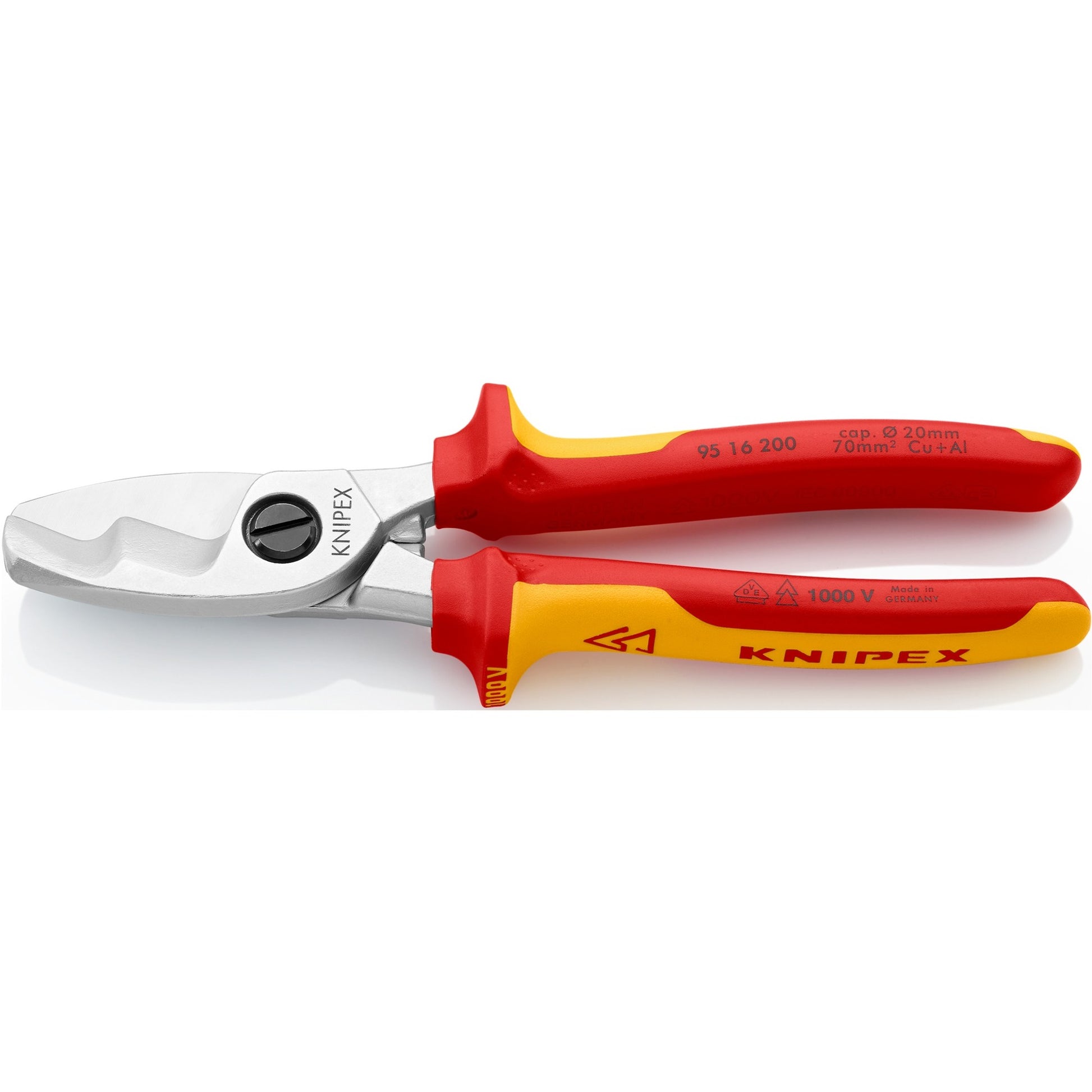 Tijeras de cable de knipex con bordes de corte doble 9516200