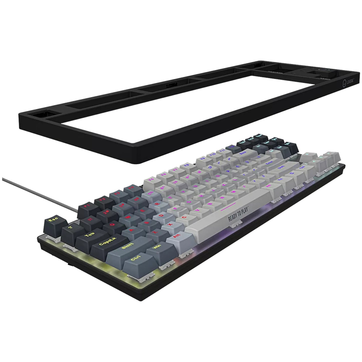 Lorgar azar 514tkl, teclado para juegos (blanco, diseño estadounidense, logar dream, tkl, rgb)