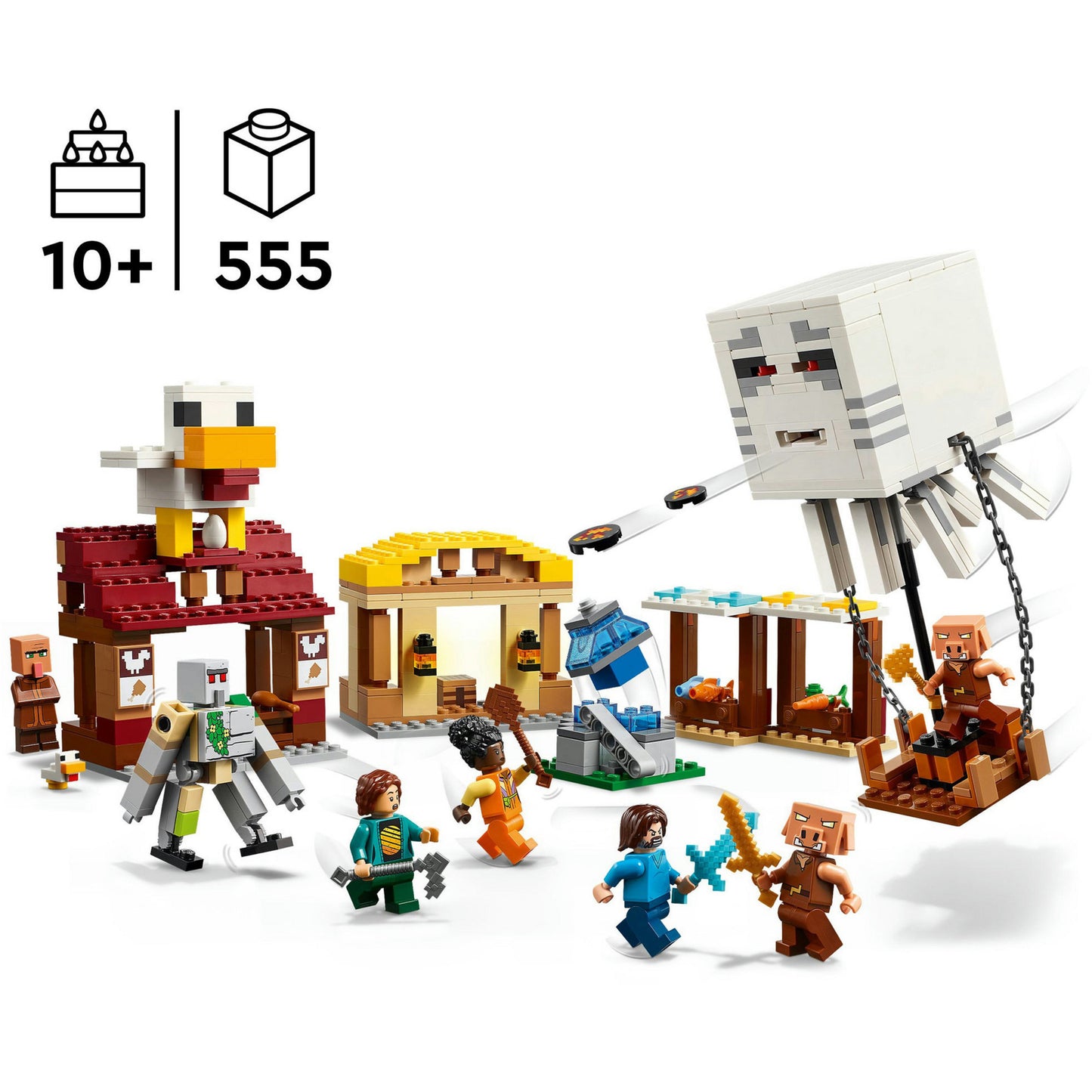 LEGO Minecraft 21273 L'attacco di Ghast Ballon al villaggio