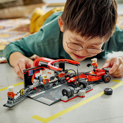 LEGO LEGO CITY 60443 F1 Pitstop e pitcher con Ferrari Auto