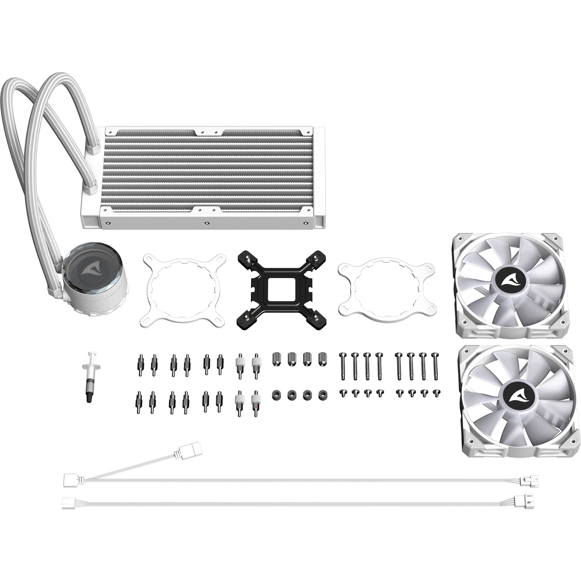 Sharkoon s80 rgb white waterkoeling (wit, 4-pins pwm fan-connector)