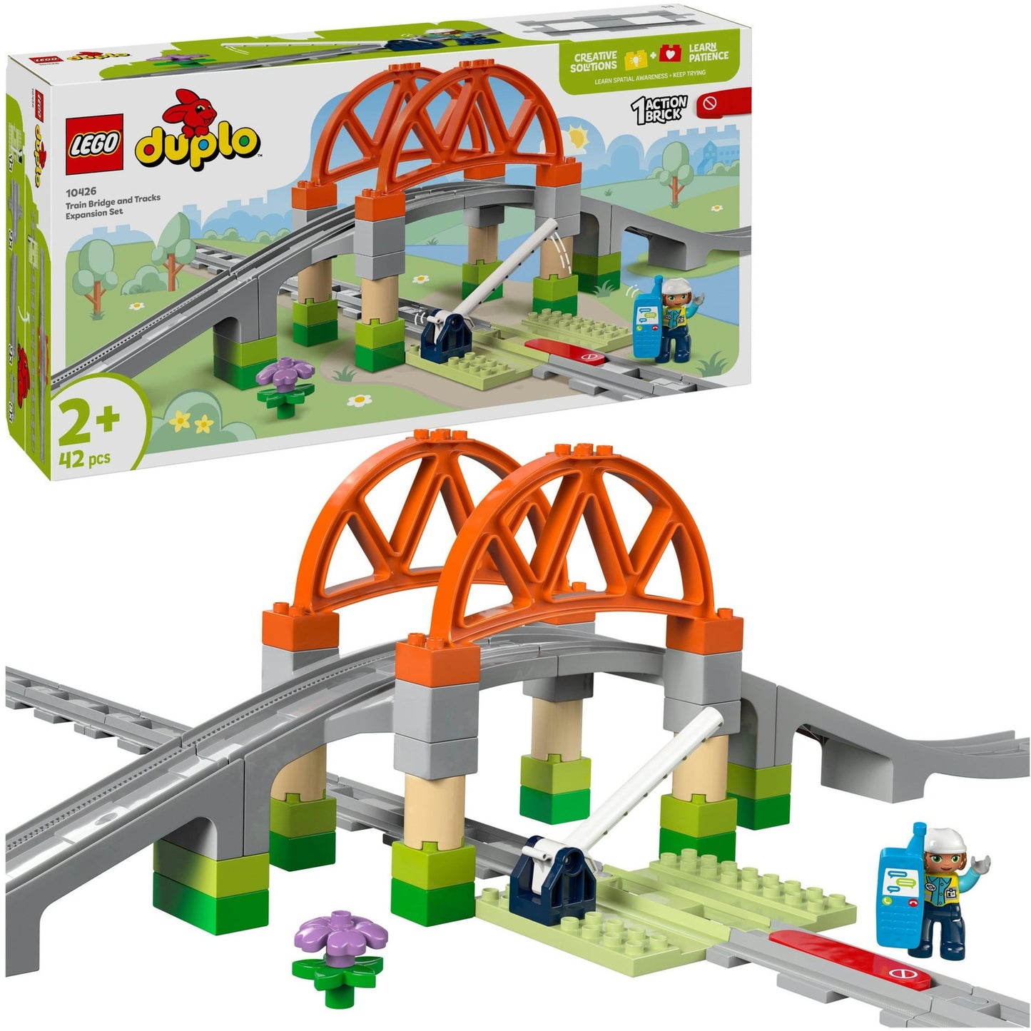 LEGO LEGO DUPLO TOWN 10426 Puente de trenes y rieles de expansión set