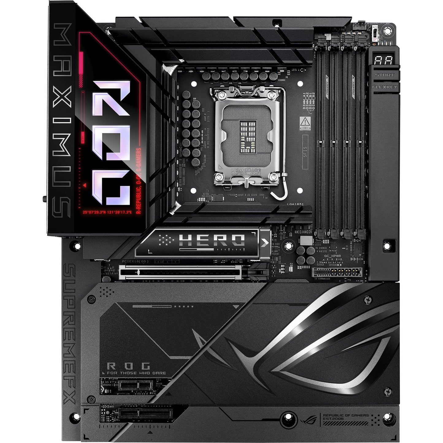 Placa base Asus Rrog Maximus Z890 Hero BTF Socket 1851 (negra, RAID, 5 GB-LAN, Wi-Fi 7, BT, Sonido, ATX)