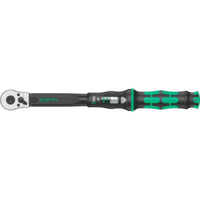Wera click-torque b 2 draaimomentsleutel met omschakelratel, 20-100 nm (zwart groen)