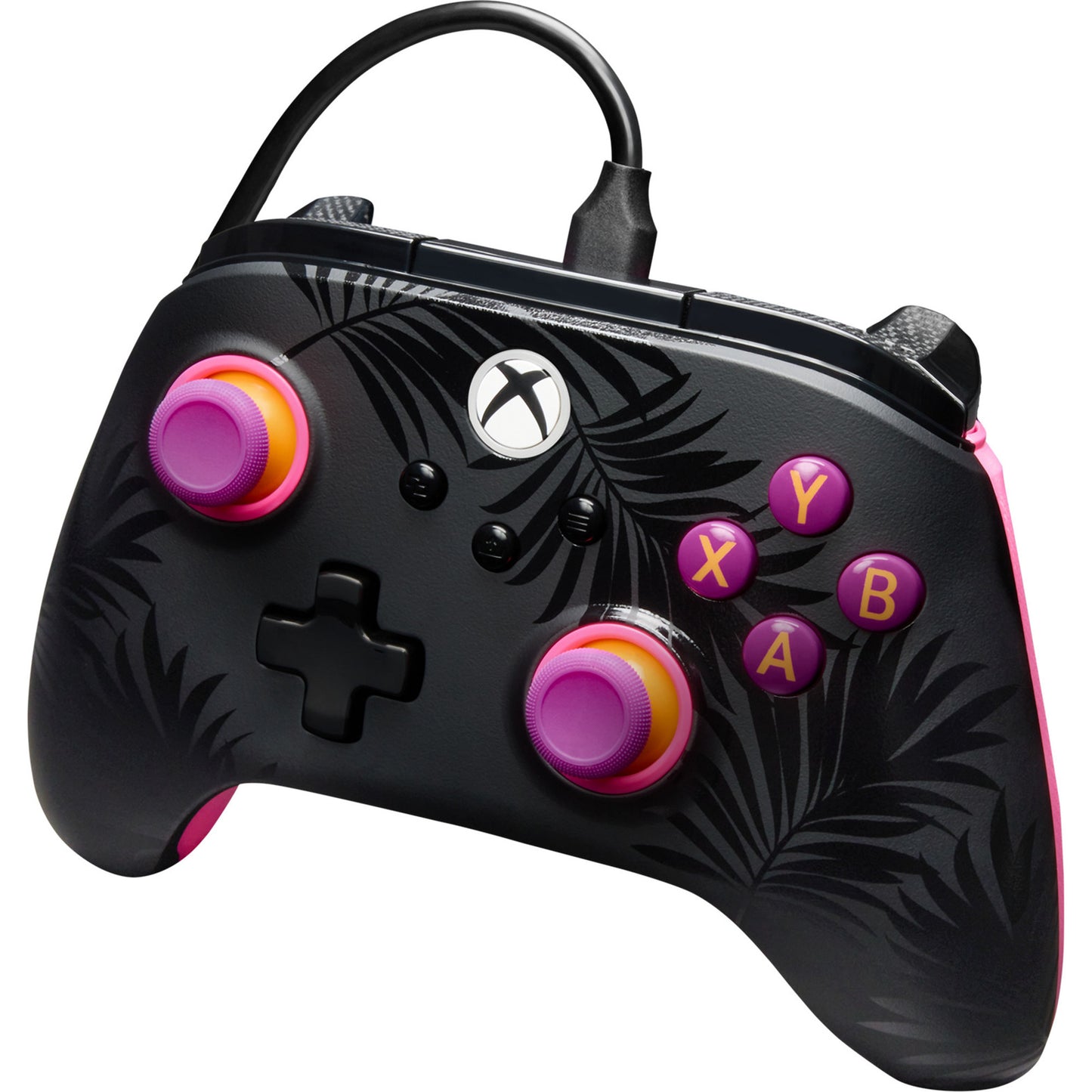 Vantaggio Powera plus controller cablato per xbox serie x|s - palme al chiaro di luna (rosa, xbox serie x|s, xbox one, PC)