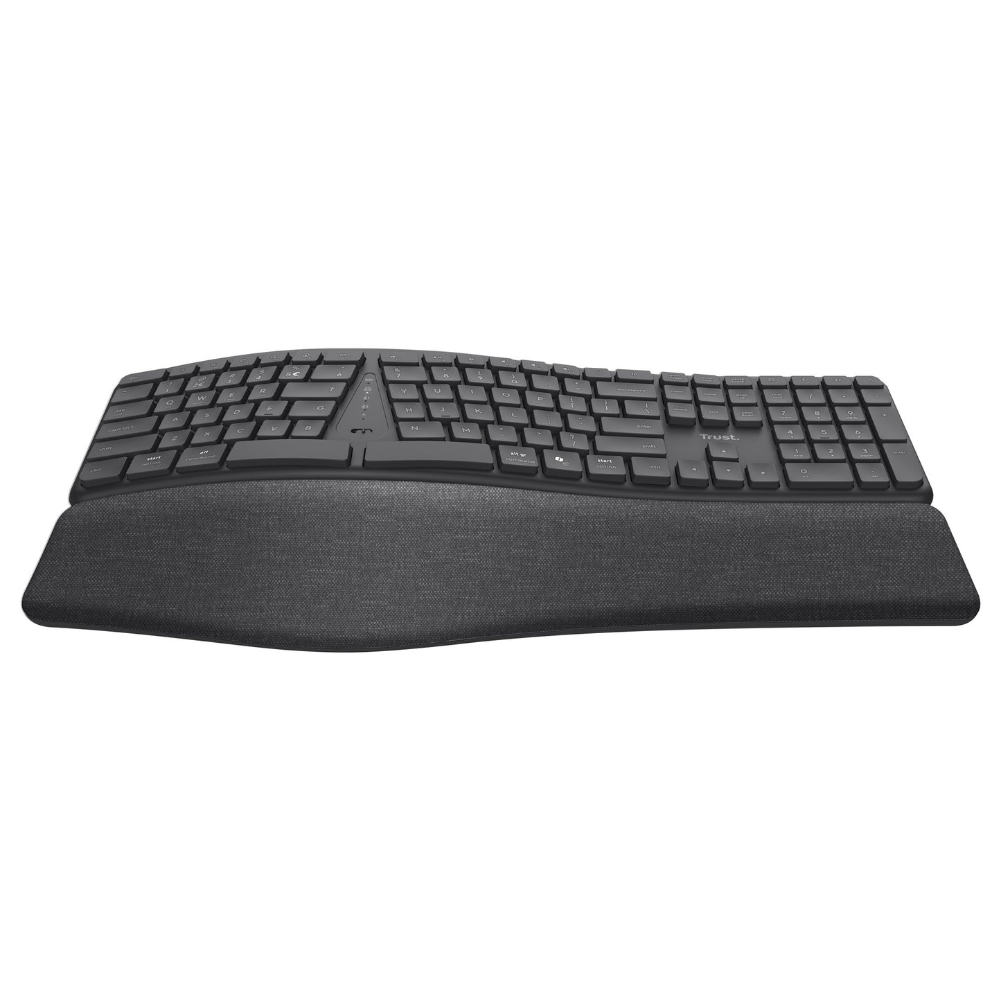 Trust Keyra wireless ergonomic keyboard (black, US layout, Bluetooth 2.4G USB)