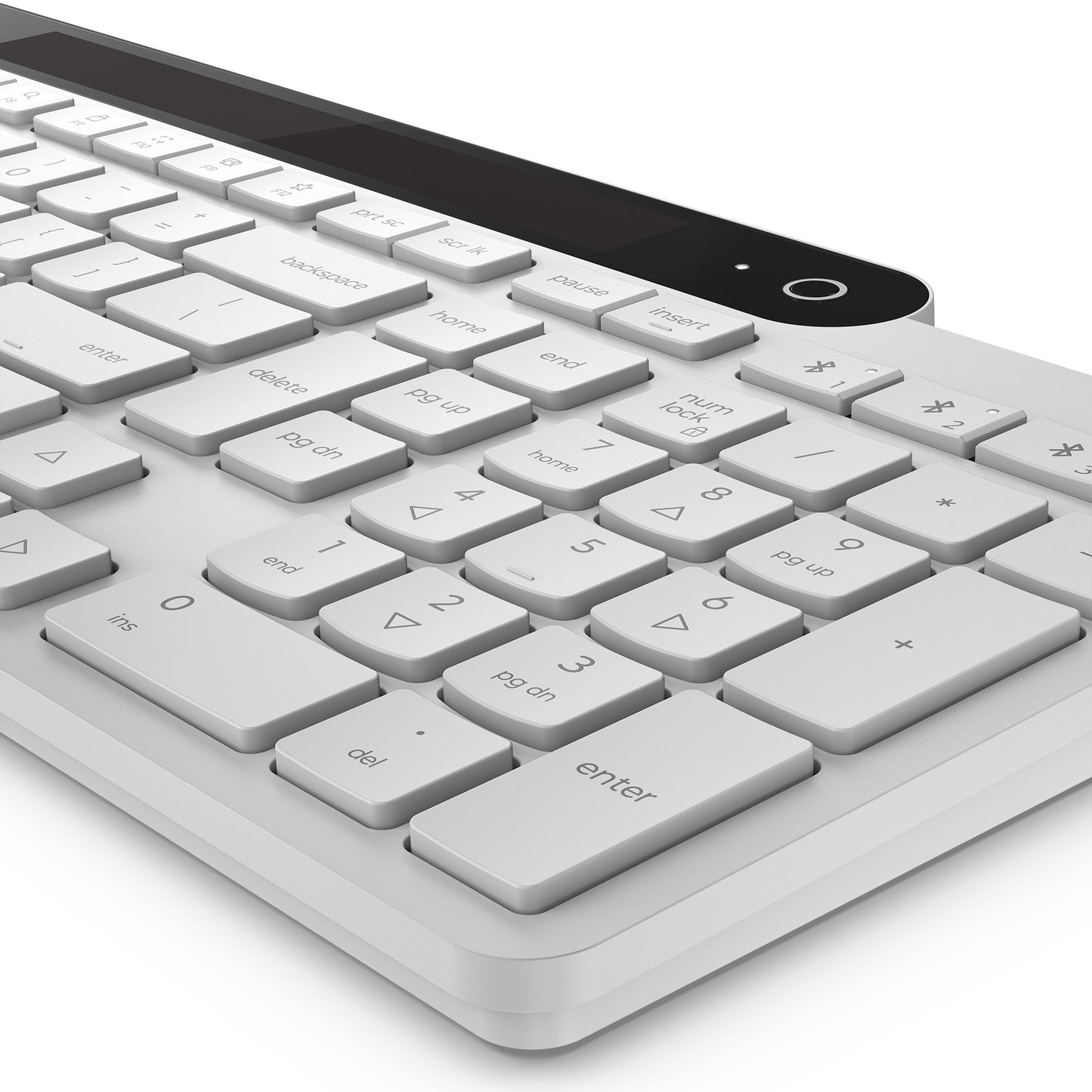 Teclado Bluetooth de carga automática Lenovo 800 (blanco, diseño de EE. UU. (QWERTY), émbolo, 100 %, interruptor de émbolo, Bluetooth 5.1, USB-C)