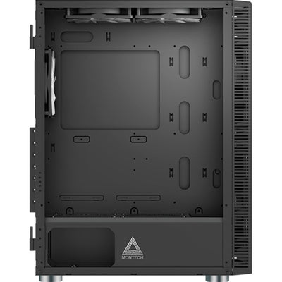 Montech x3 mesh midi tower behuizing (zwart | 3x usb-a | rgb | tempered glass)