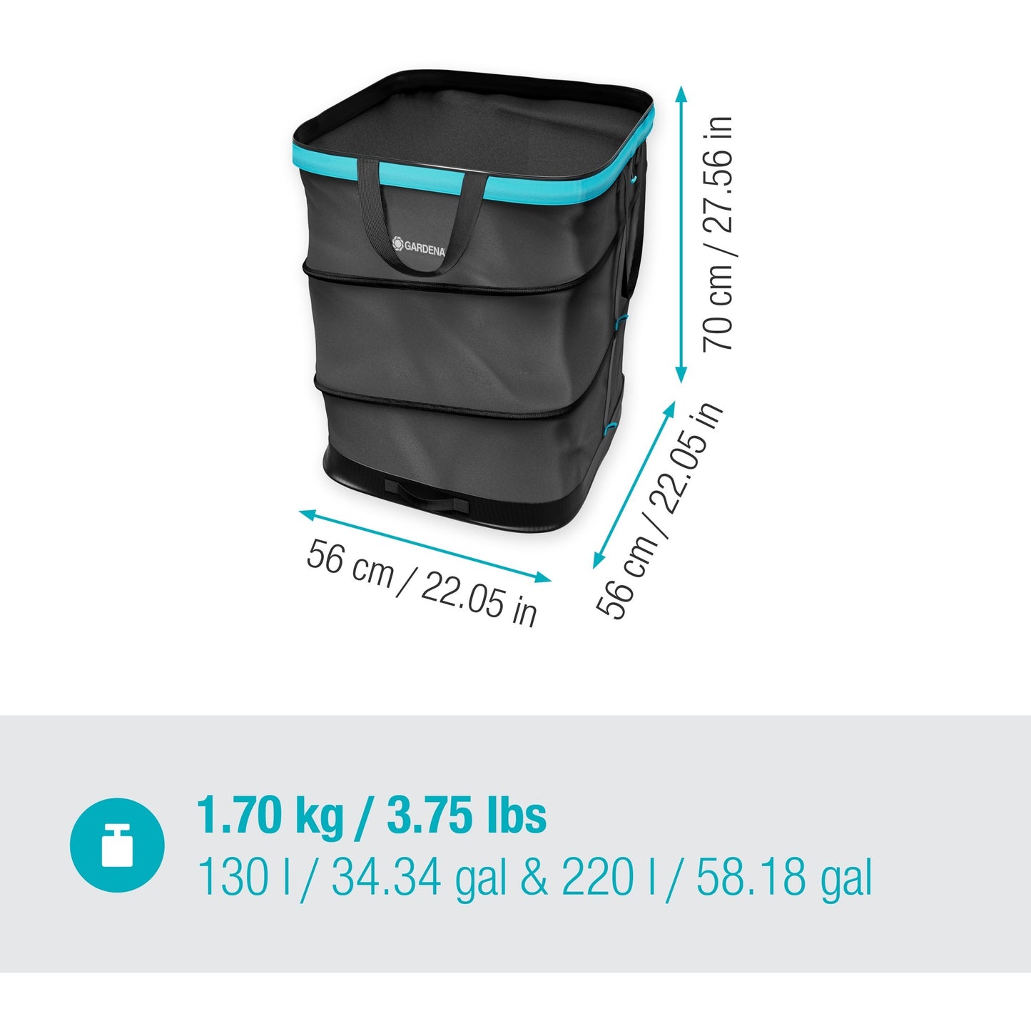 GardenA Garden Waste Pocket Pop-Up Rectangular, Tamaño L