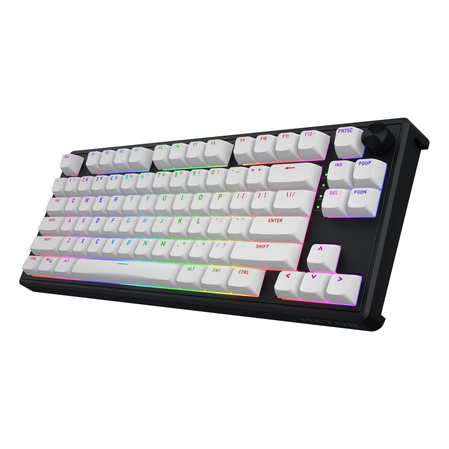 Hator skyfall mag ultra 8k, tastiera da gioco (nera, layout americano, hator aurum ice, 80% (tkl), rgb, double-shot pbt, hot-swap)